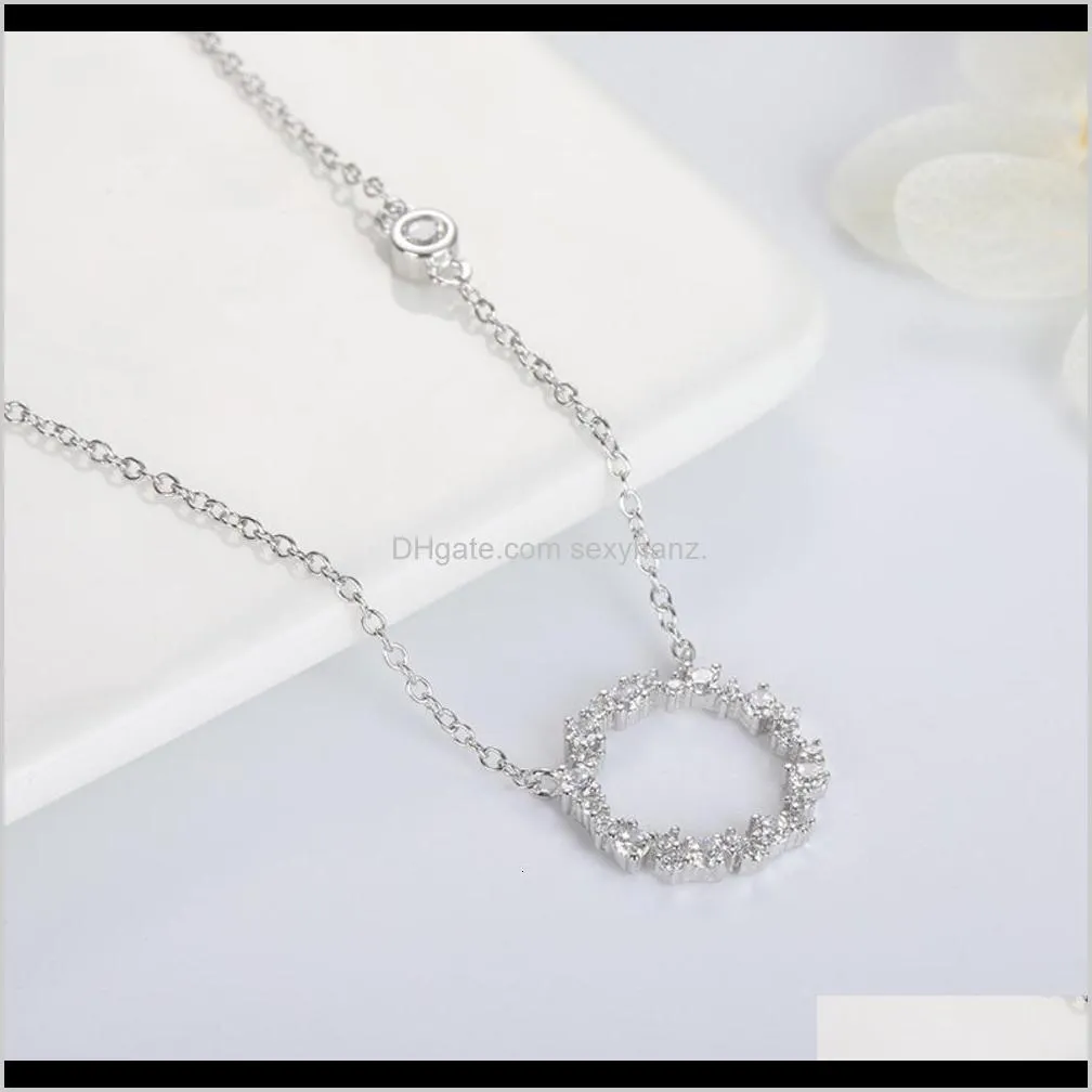 pendant legend of blue sea the same necklace women`s simple circle pendant 925 silver japanese and korean collarbone chain accessories