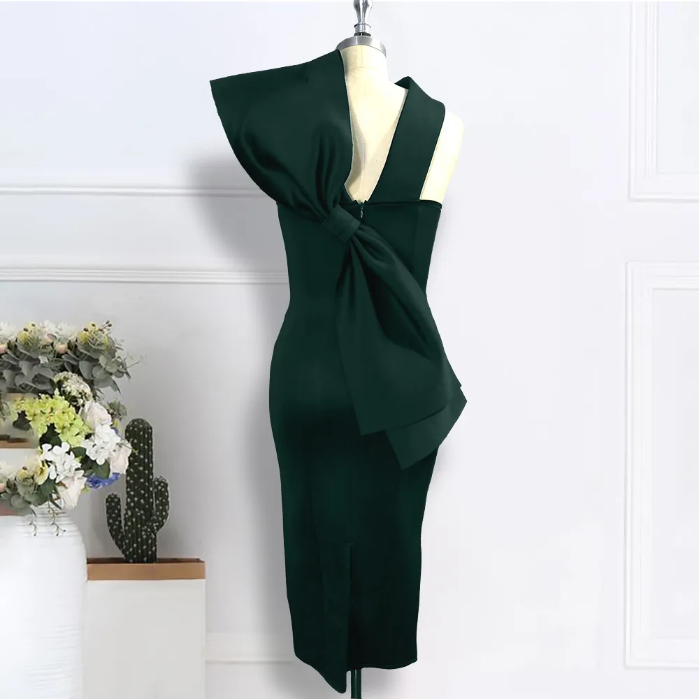 dark green club dress Club L London one shoulder maxi dress in emerald green