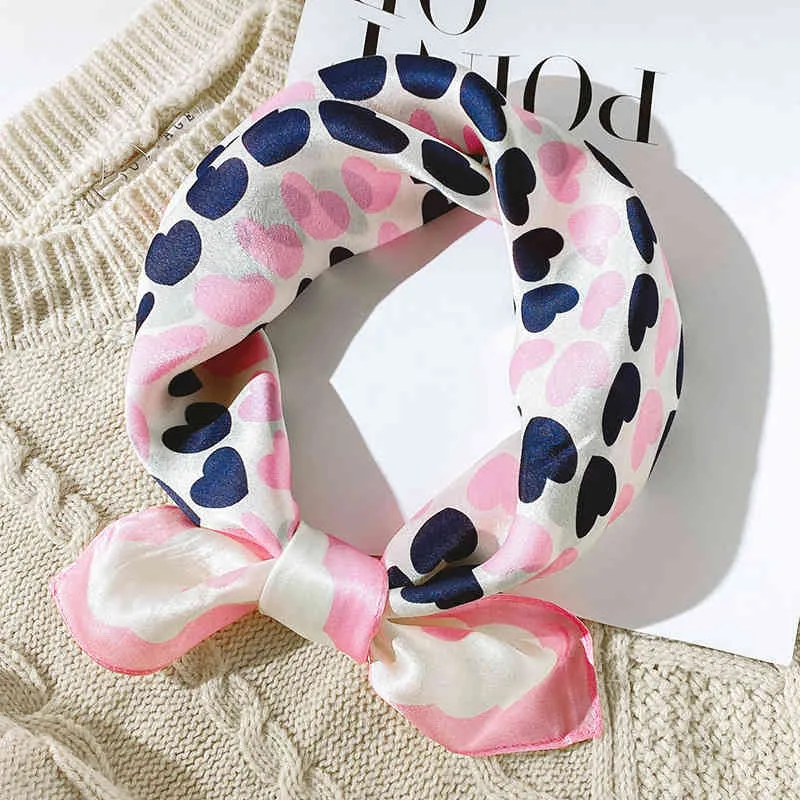 Design Small Square Scarf Women Real Silk Neck Scarves Hair Band Foulard Floral Horse Print Neckerchief Bandana Chocker