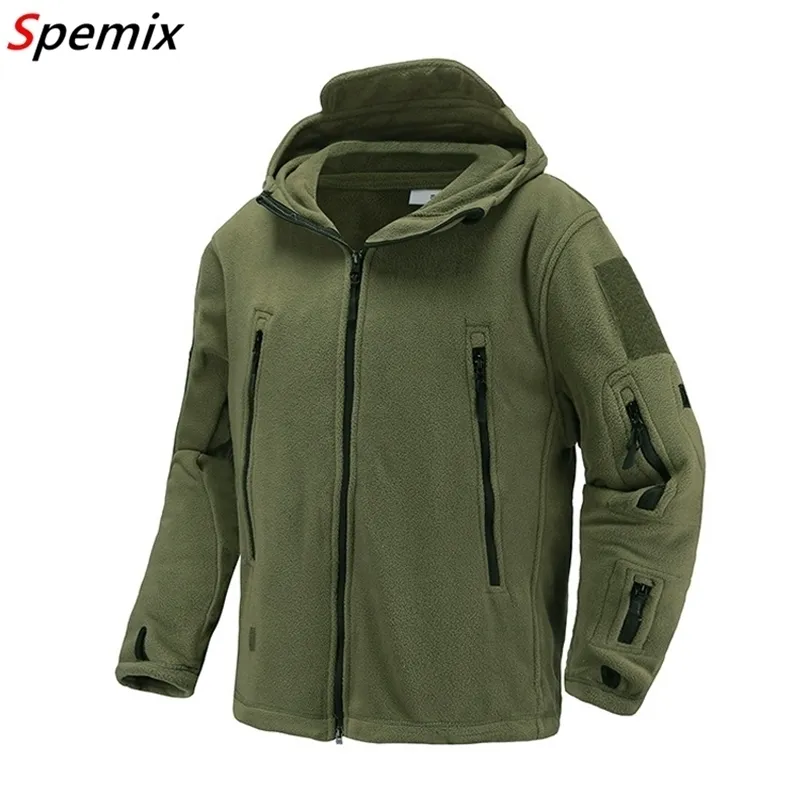 US UK Militär Fleece Tactical Jacket Män Termal Varm Hooded Coat Outdoors Pro Softshell Hike OuterWear Army Jackets 211126