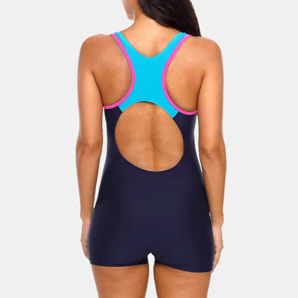 Colorblock Charmo Womens Sports Modest One Piece Swimsuits With Open Back  For Beach Wear, Fitness, And Bathing Suits Patchwork Design 210702 From  Long005, $9.61