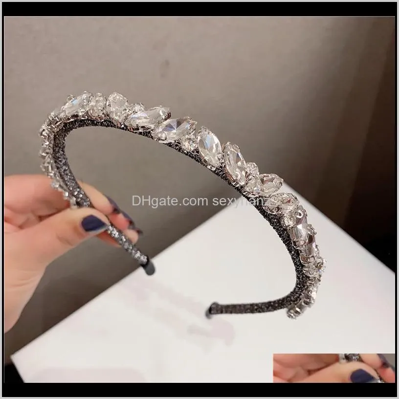 baroque style women rhinestone headband ins fashion wedding party bride hairband night club party hair band