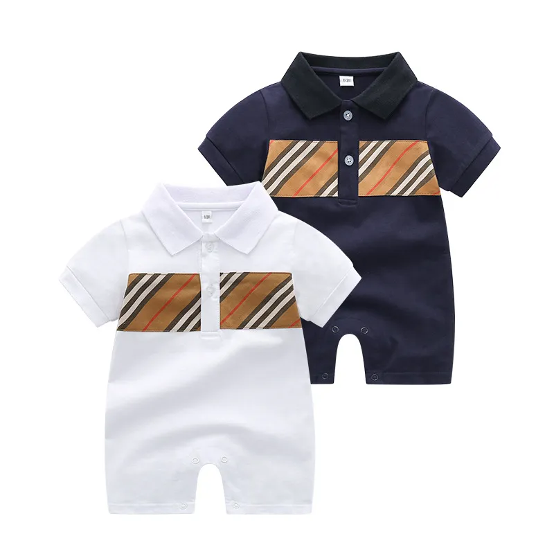 Baby Rompers Onesies Cotton Plaid Jumpsuit One-piece Jumpsuits Toddle Infant Kids Designer Clothes
