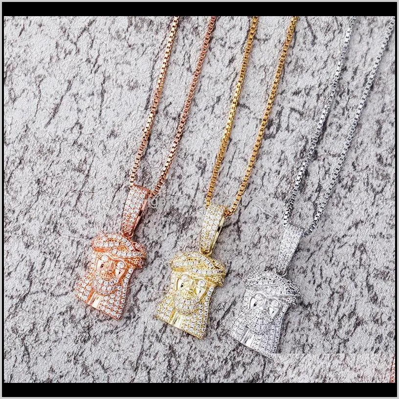 luxury designer necklace women jewelry hip hop jesus piece pendant bling diamond iced out pendants statement charms fashion accessories