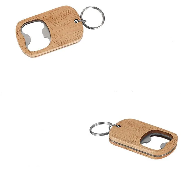 Wooden Bottle Opener Key Chain Wood Unique Creative Gift Can Openers Kitchen Tool Wood-Unique SN5991