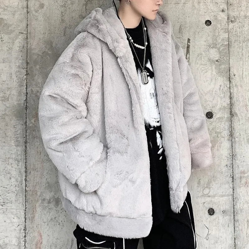 Veste fourrure top blanche homme