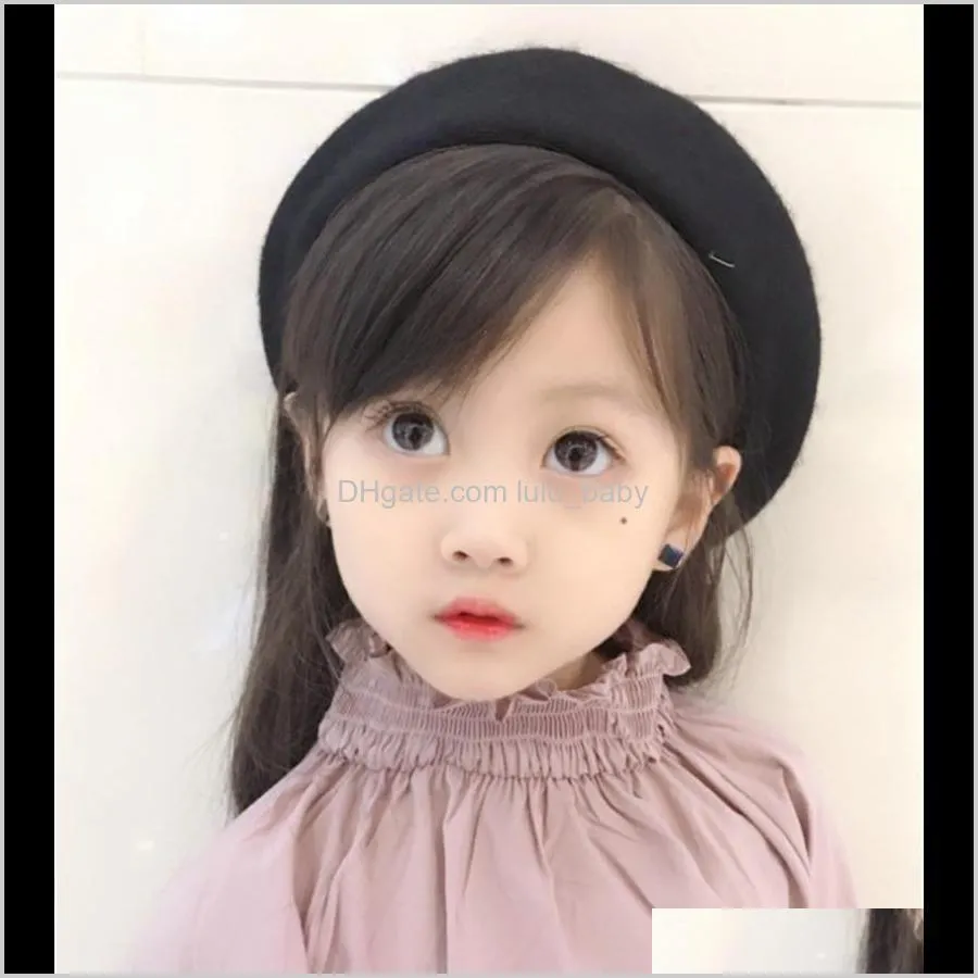 new fashion children wool warm berets spring pure colors berets autumn kids cute beret hats baby girl hat caps retro caps fashion