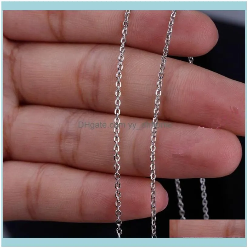 Chains 1.5/2/2.4/3.2mm 100pcs/Lot Fashion Stainless Steel Silver Color Cross Chain Men Necklace Finding Pendant DIY Wholesale Jewelry