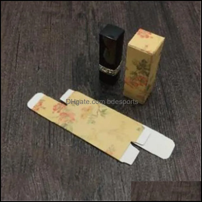 Printing Process 2.5x2.5x8.5cm Lip Tube Packaging Carton Box Lipstick Tube DIY Packing box Colorful Kraft Paper Gift1