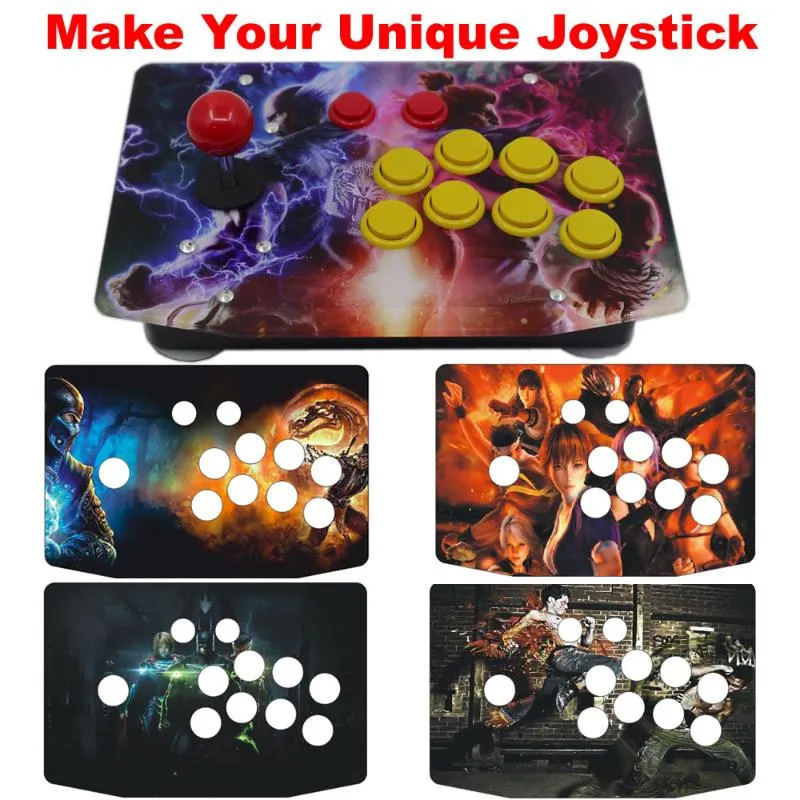 Oyun Denetleyicileri Joysticks RAC-J500S 10 Düğme Arcade Joystick USB USB Kablolu Akrilik Artwork Panel PC için