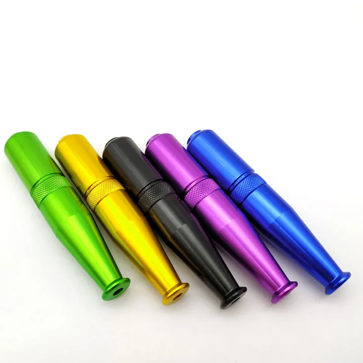 Zeppelin Metal Smoking Pipe 66mm Length Mini Cigarette Hand tube For Tobacco Random Color