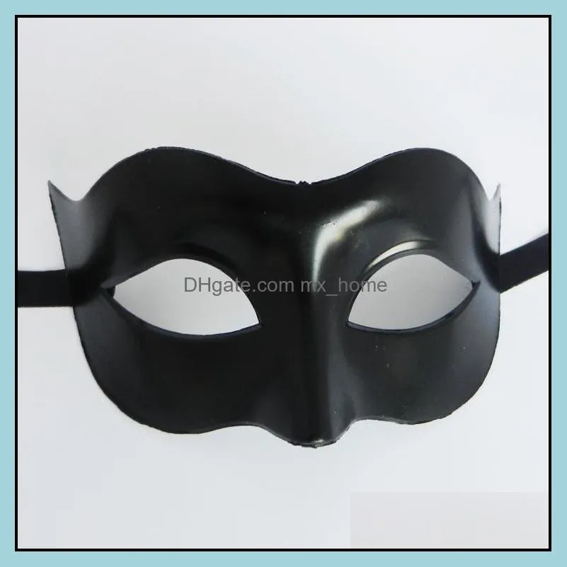 Men`s Masquerade Mask Fancy Dress Venetian Masks Male Masquerade Masks Plastic Half Face Mask [Black, White, Gold, Silver]