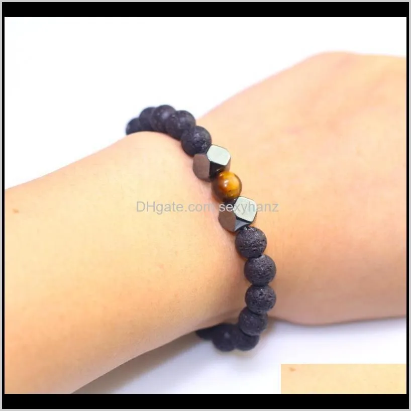 map stone bead bracelet for women health care hematite stretch bracelets men charm fashion jewelry pulsera hombre gift 10pcs/lot