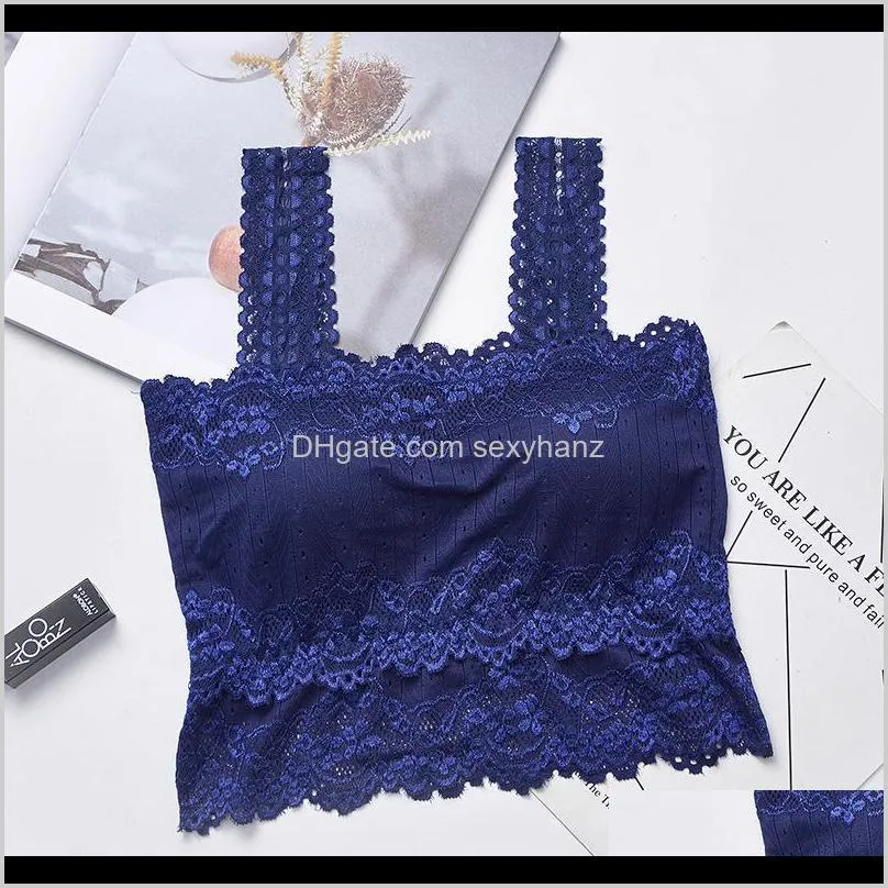 women sexy lace bra beauty back wrap chest bottom anti-glare ladies fashion tube top underwear