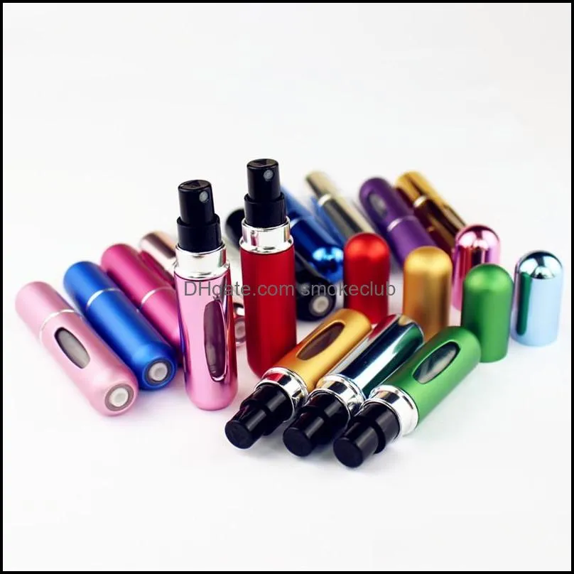 5ml Perfume Spray Bottle Portable Refillable Glass Packing Bottles Empty Cosmetic Containers Travel Aluminum Atomizer V1