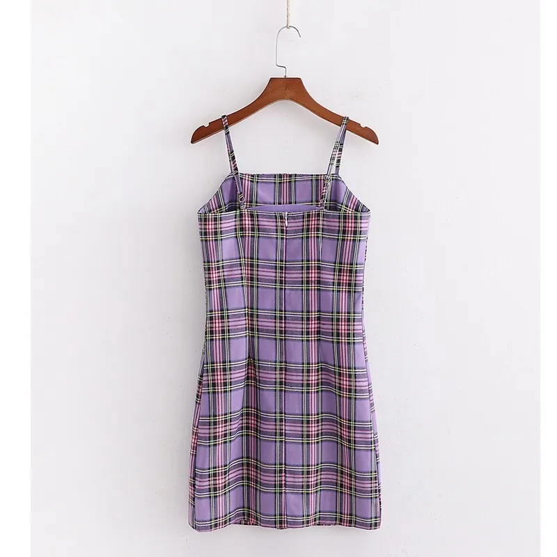 新品タグ付き　Checked Shirt Mini Dress　S Kaito Check Mini Shirt Dress, Brown