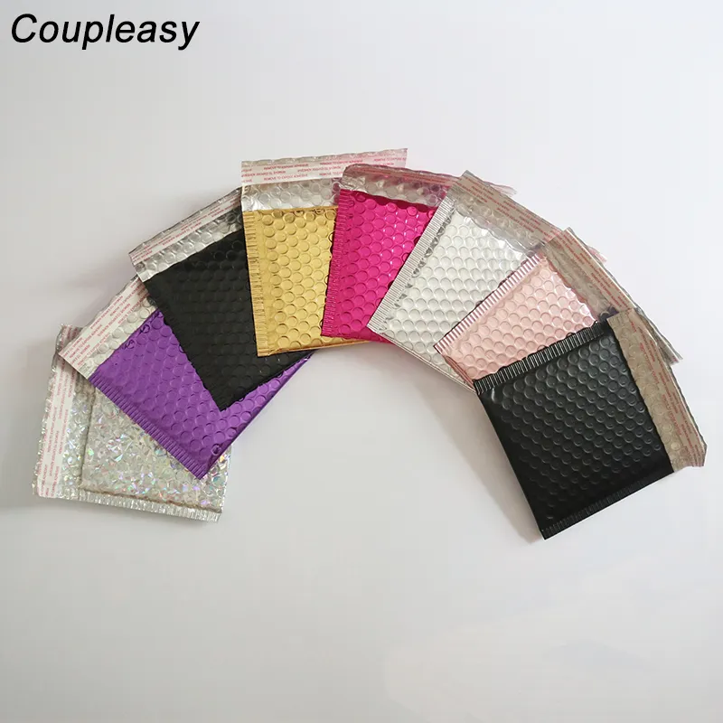 100pcs 15x13cm Colorful Bubble Envelope Self Adhesive Bubble Mailer Bag Shipping Mailing Foam Envelopes Bags Business Supplies