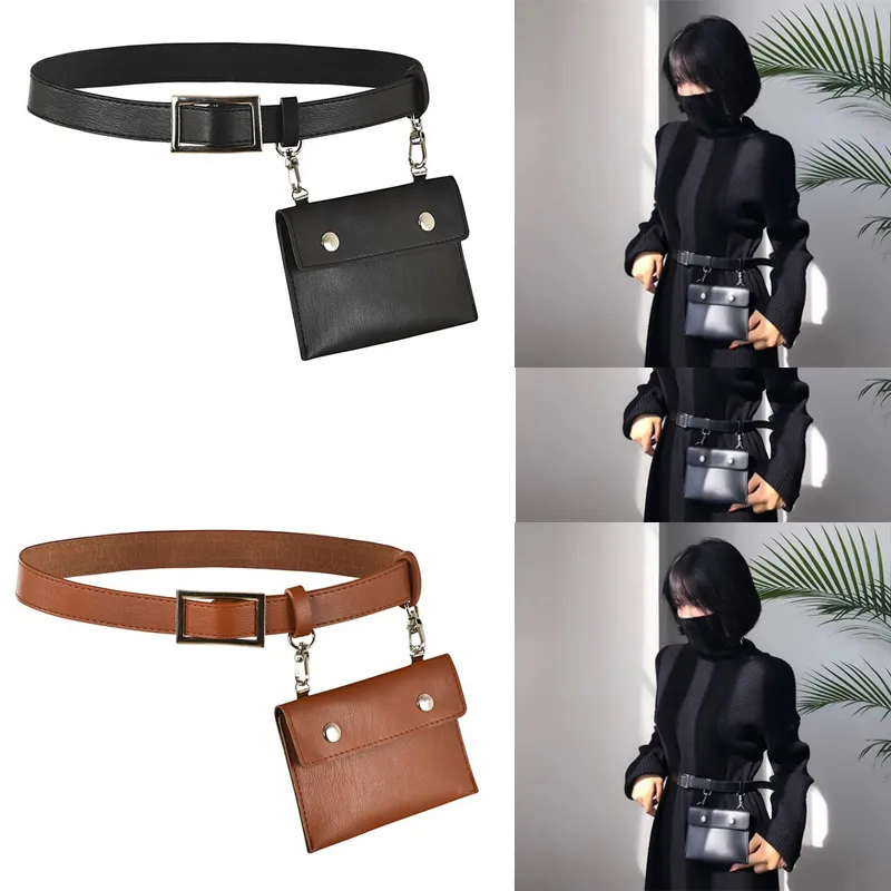 Moda Mulheres Bum Bum Bag Fanny Pack Travel cintura Dinheiro Cinto Caminhada Festival Couro Carteira Mini Redondo Anel Envelope Ombro Bolsa