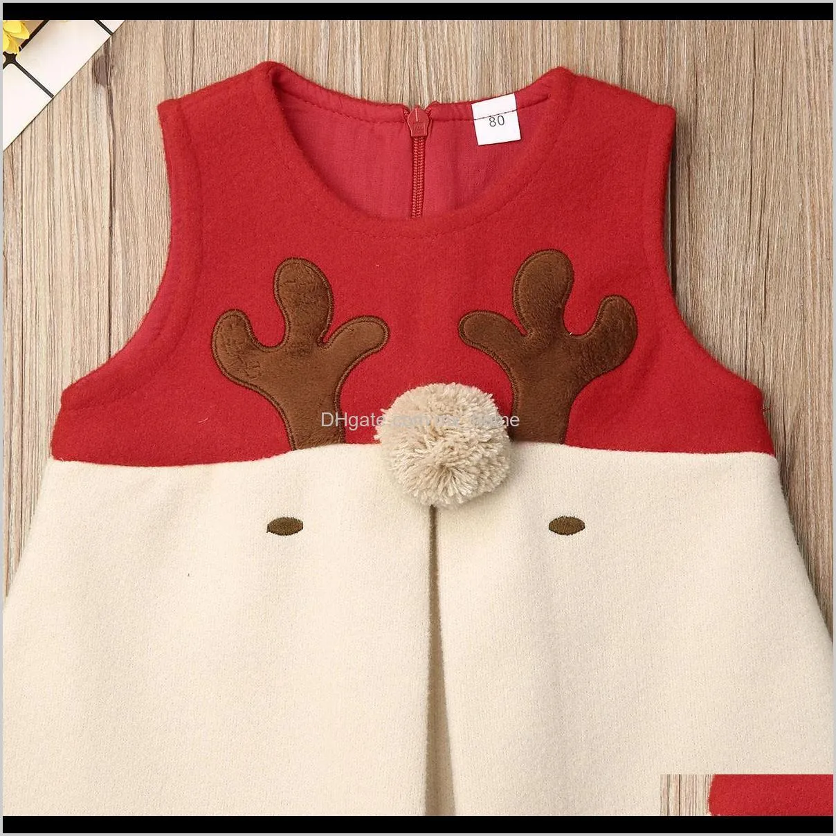 autumn newborn baby girls kids hairy christmas xmas sleeveless vest dress antlers tops cotton clothes outfit