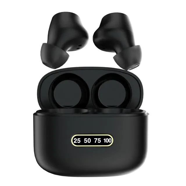 Tryck på trådlösa hörlurar Sport Mini Bluetooth 5.0 Headphone In-Ear Binaural Stereo Subwoofer Earbuds Headpet HD Ring för smartphones