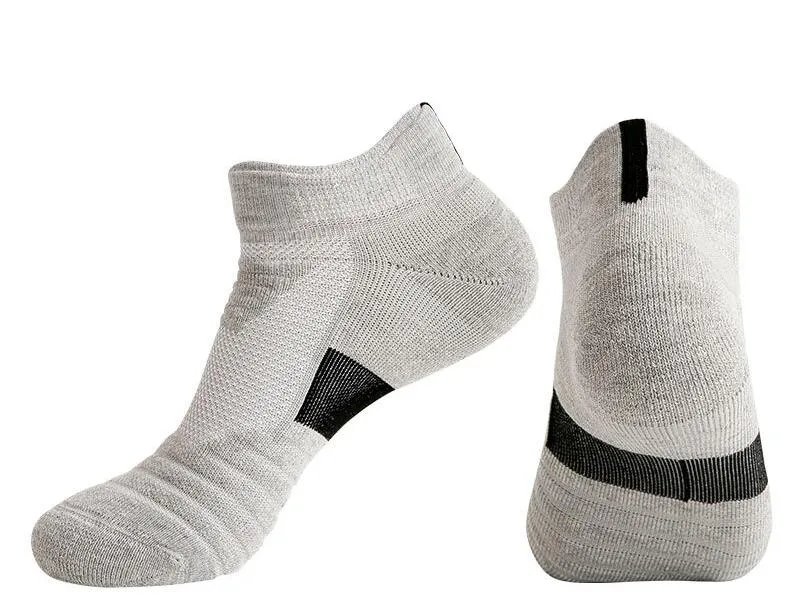 Medellängd Running Strumpor Mäns Outdoor Sport Cykling Fitness Boll Vandring Bekväm Handduk Botten Tjockad Antiskid Sweat Absorbering Basketball Sock