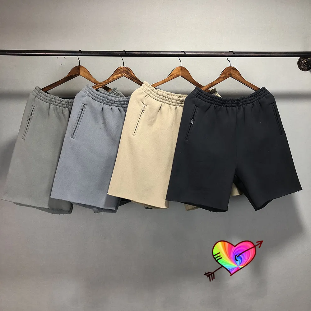 Casual High Street Shorts Män Kvinnor Tvättad Solid Burr Sommar Tagg Gör gamla breeches 5