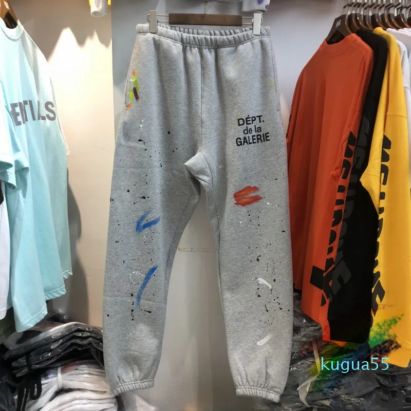 Tunga tygtröjor Män Kvinnor Toppkvalitet Jogger Graffiti Gråbyxor Sweatpants