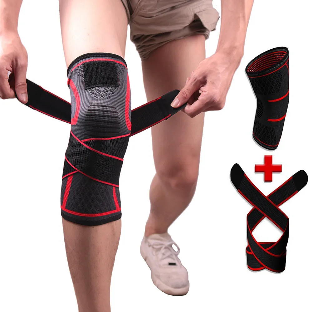 Sport Fitness Knee Pads Support Bandage Braces Elastic Nylon Sport Compression Sleeve för basket