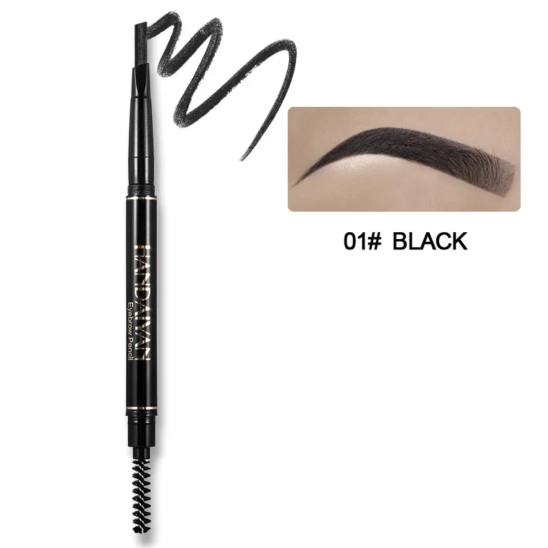 Makeup tools eyes Eyebrow enhancers Cosmetic tool 5-color automatic rotary eyebrows pencil double head waterproof Non dizzy triangular style