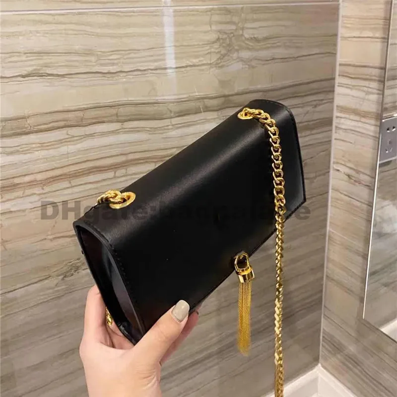 Beautiful Fashion Shoulder Bags Black Luxury Designer Bag Chains 24CM Girl Women Ladies Female Leather Handbags Crossbody Clutch Totes Flaps