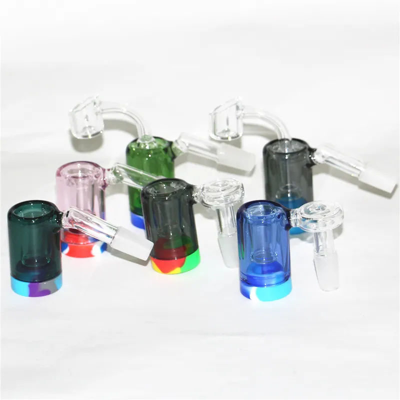 14 mm weiblicher Aschefänger, 90-Grad-Glas-Aschefänger, Rauchzubehör für Wasserbong, Quarz-Banger mit abgeschrägter Kante