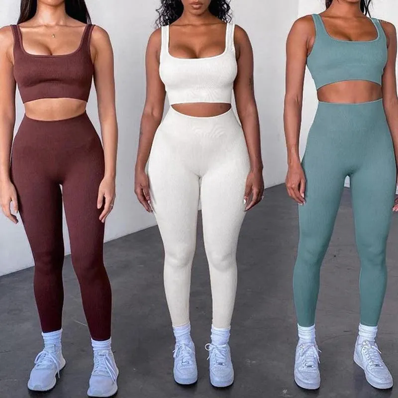 Ensemble 2 Pièces Sans Couture Pour Femmes, Vêtements De Fitness