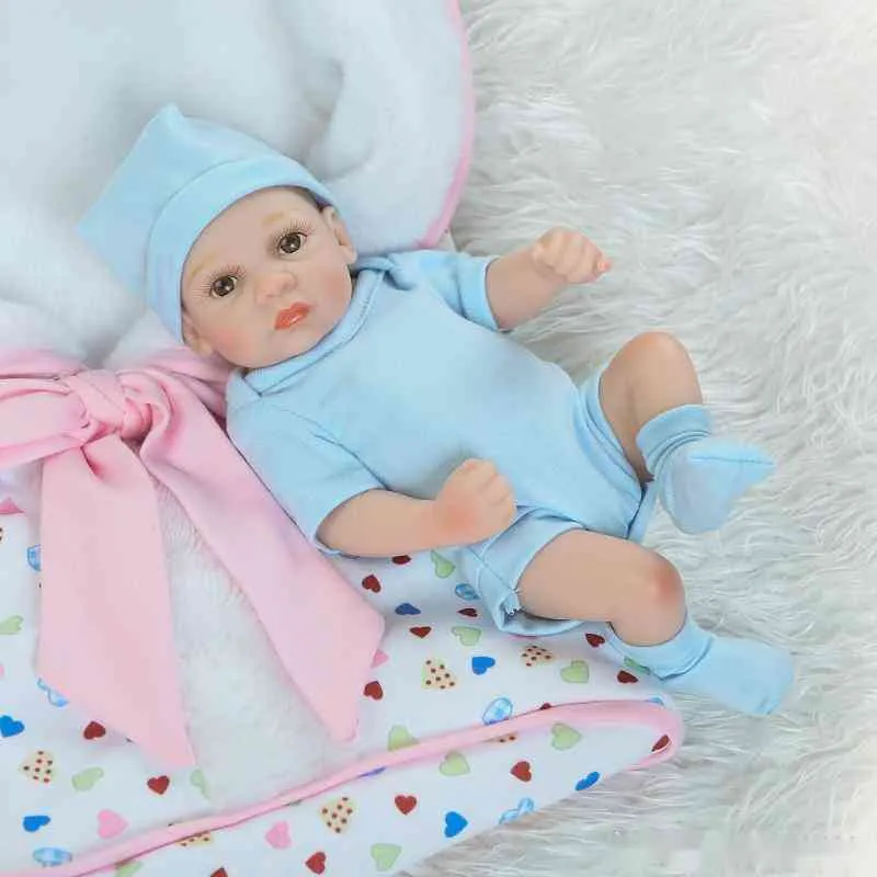 Full body silicone reborn baby dolls Reborn Baby Dolls Handmade Reborn 11 inch Real Looking Newborn Baby Girl Silicone Realistic Doll