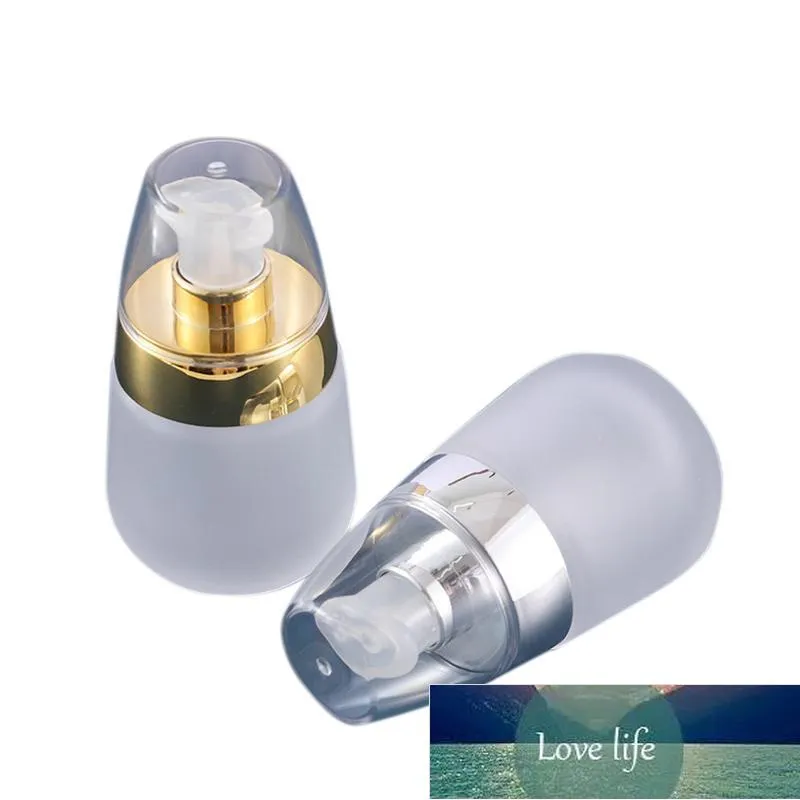 Bottiglie di stoccaggio Vasetti 1 PZ Coperchio fiore d'oro 30 ml Lozione di vetro trasparente smerigliato Bottiglia di siero di toner cosmetico Prezzo di fabbrica design esperto Qualità Ultimo stile Originale