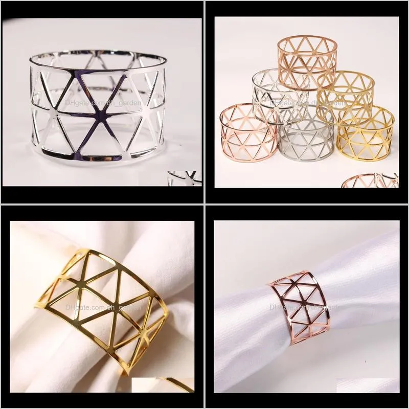 hollow triangle napkin rings napkin holders for wedding dinners party hotel wedding table decoration supplies napkin buckle sn2360