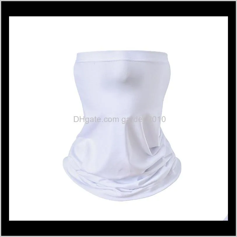 white sublimation bandanas polyester heat transfer printing headscarf sports riding face mask tube neck face headscarves magic bib