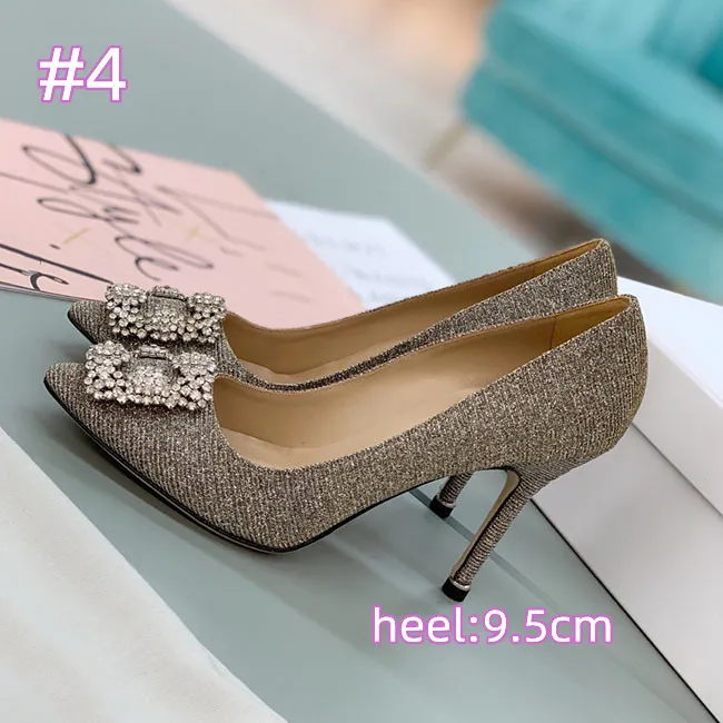 2022 fashion designer party wedding shoes bride women`s Rhinestone sexy sandals pointed high heels 6.5cm 9.5cm size 34-42 with box