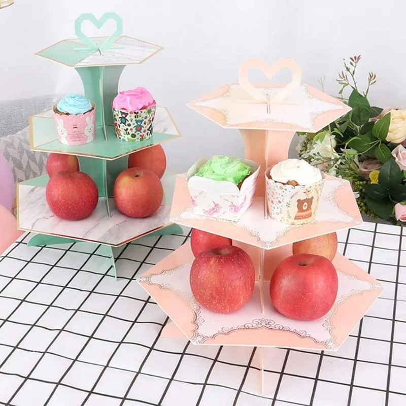 Dishes & Plates Dessert Stand Made By Paper Durable Easy To Assemble Suitable For Cupcakes Muffins Pastries Desserts Fruits Home Dorm