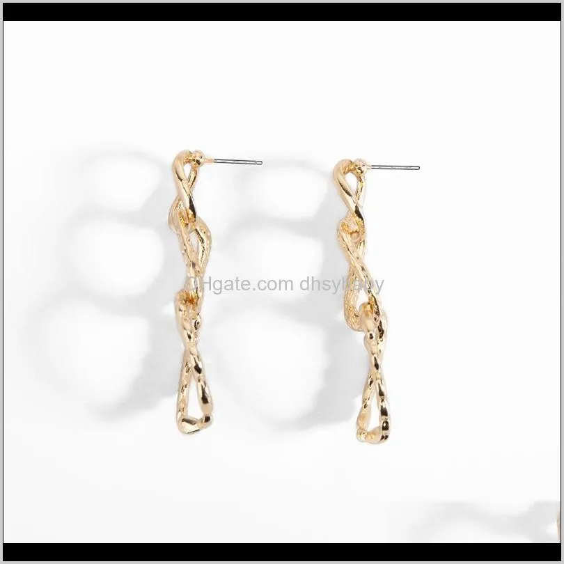 metal trible circle long earrings unique geometric round hollow drop earrings for women modern jewelry gift