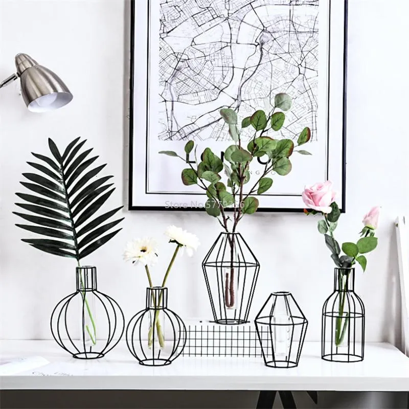 Vases Nordic Iron For Plants Shelving Flower Vase Garden Modern Creative Year Decor Home Decoration Accessories