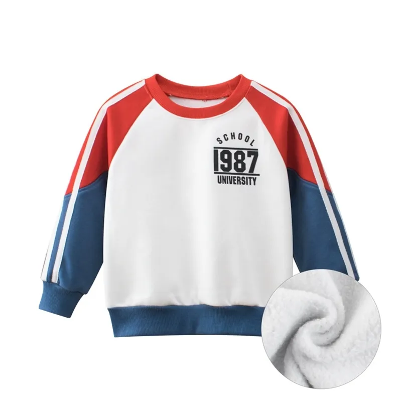 子供の秋のセーターカシミヤの男の子スポーツフリースのスウェットスポット韓国の幼児と冬のプルオーバー男の子の服220115