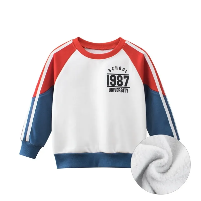 Maglione autunnale per bambini Cashmere Ragazzi Sport Felpa in pile Spot Bambino coreano e pullover invernale Abbigliamento per ragazzi 220115