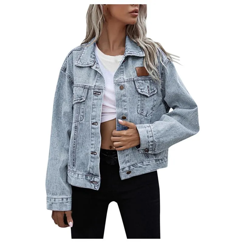 Ladies distressed denim clearance jacket
