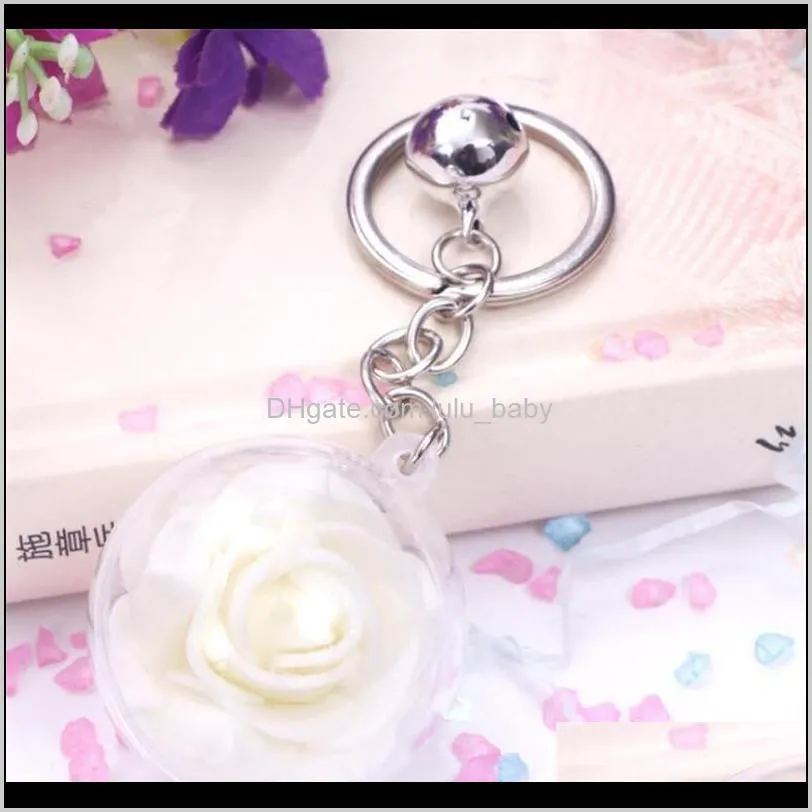 new creative metal bell eternal flower rose bottle key chain alloy women key ring pendant key chain