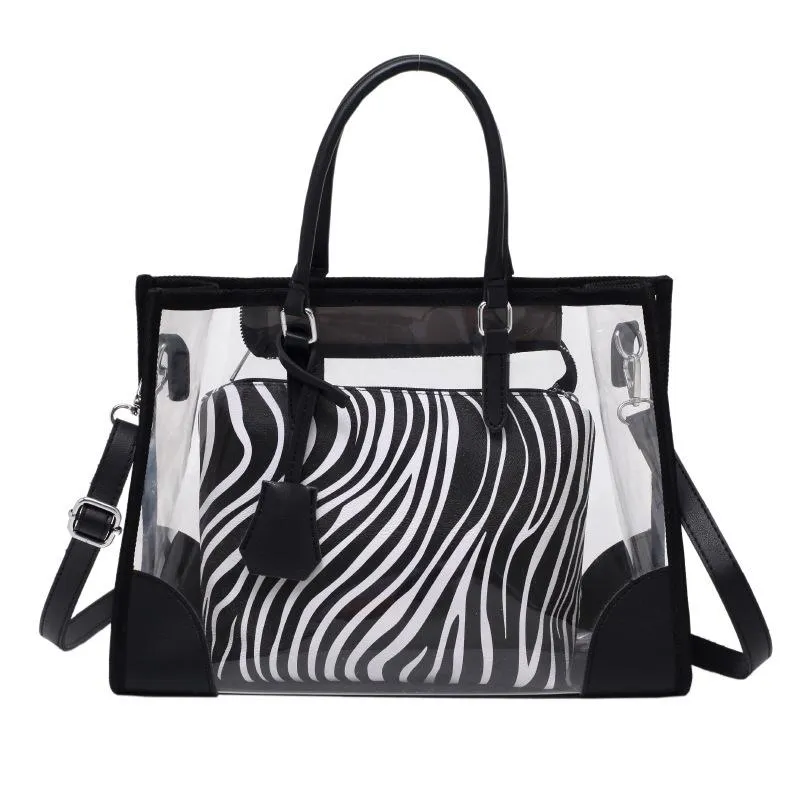 Bolsas de noite designer bolsas de padrão zebra 2021 feminino de verão saco crossbody moda moda transparente pvc tout women ombro feminino