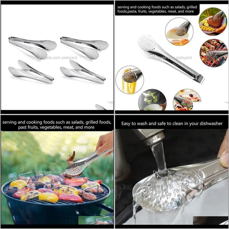 pack stainless steel tongs serving buffet for tea party coffee bar kitchen 9 inch bag clips