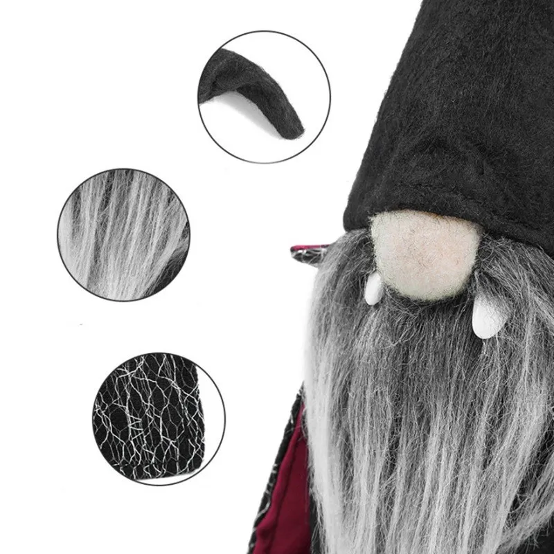 Classic Halloween Party Supplies dwarf decoration faceless doll black witch cloak hat table decorations gift