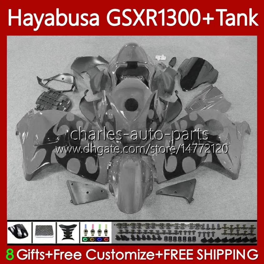 Hayabusa dla Suzuki GSXR 1300CC GSXR-1300 1300 CC 02 03 04 05 06 07 Body 74NO.266 GSX-R1300 GSX GREY Flames R1300 96-07 GSXR1300 96 1996 1997 1998 1999 2000 2001 Owalnia