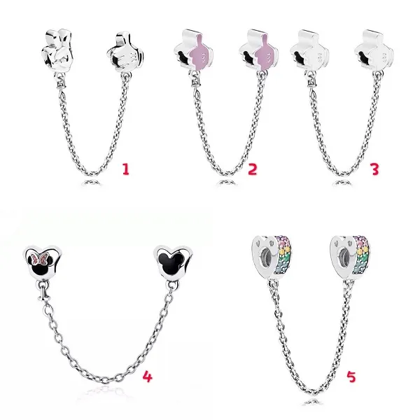Zilveren Sprankelende Clear Sparkle Thumb Up Heart Crystal Safety Chain Charm Bead Fit Originele Pandora 925 Armband Hanger DIY Sieraden Voor Vrouwen