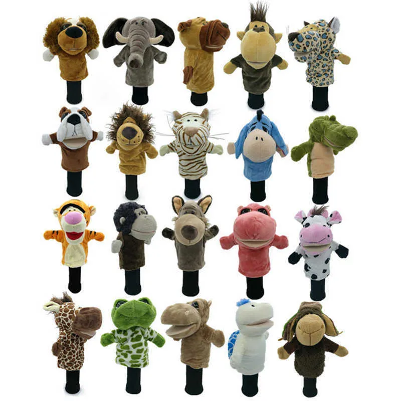 Alle Arten von Tieren Golf Head Covers Passen Sie zu Fairway Woods Herren Lady Golf Club Cover Maskottchen Neuheit Nettes Geschenk 201026